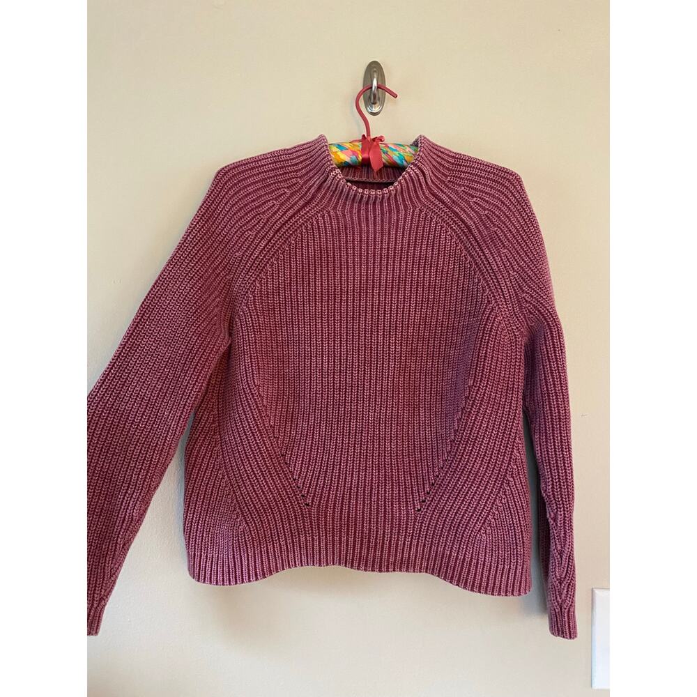 Outerknown Raspberry Ribbed Knit Sweater